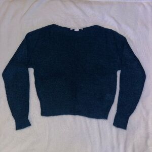 Veronica Beard Mohair Alpaca Blend Deep Blue Crew Neck Sweater